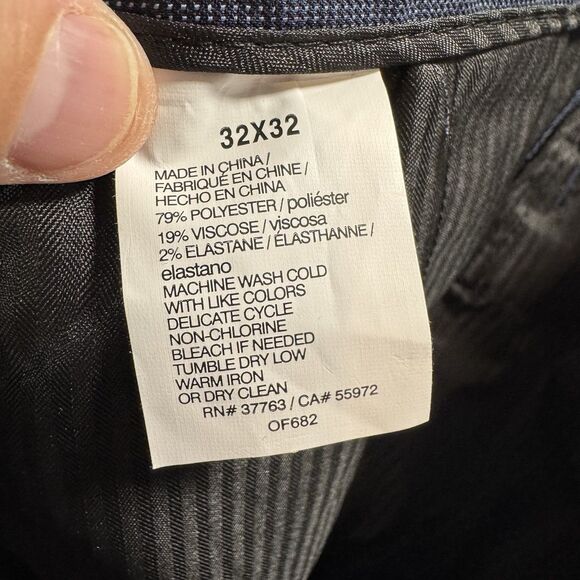 Perry Ellis Portfolio Travel Luxe Pants Mens 32x32 Bearing Sea Blue Slim Fit New - Picture 11 of 13